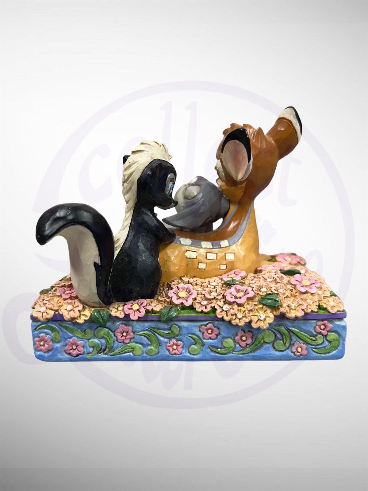 Jim Shore Disney Traditions -  Childhood Friends Bambi Thumper Flower Figurine (No Box)